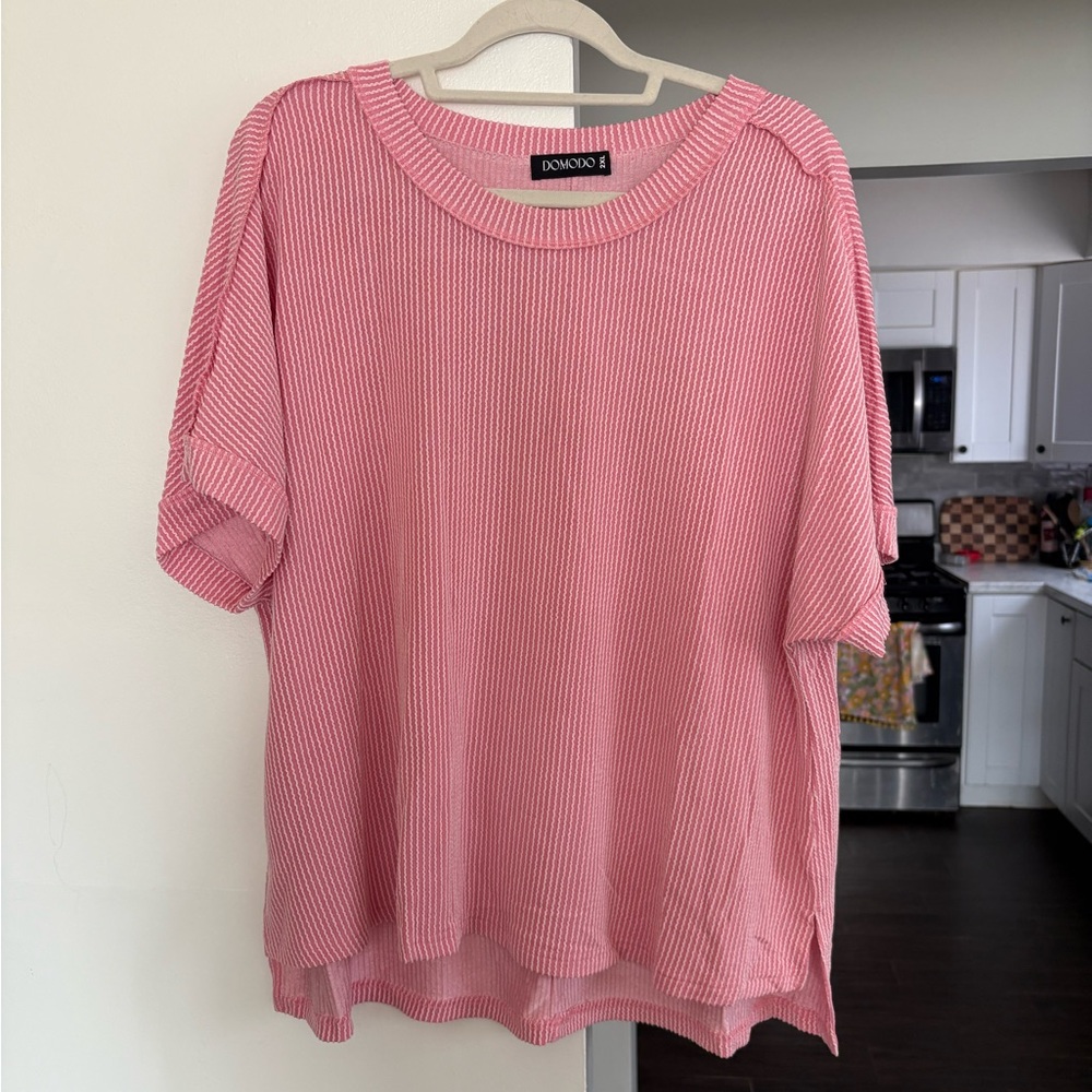 Women's Pink Ribbed Top